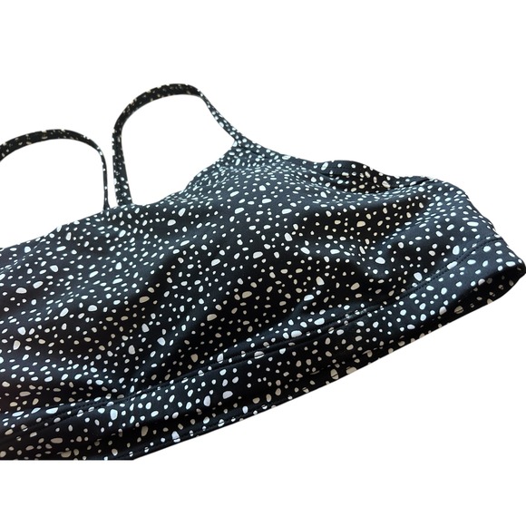 Nike Sports Bra Black White Speckled Medium Impact Activewear Workout Top - Picture 7 of 8